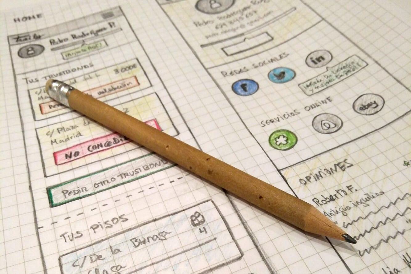 A hand-drawn sketch of a prototype