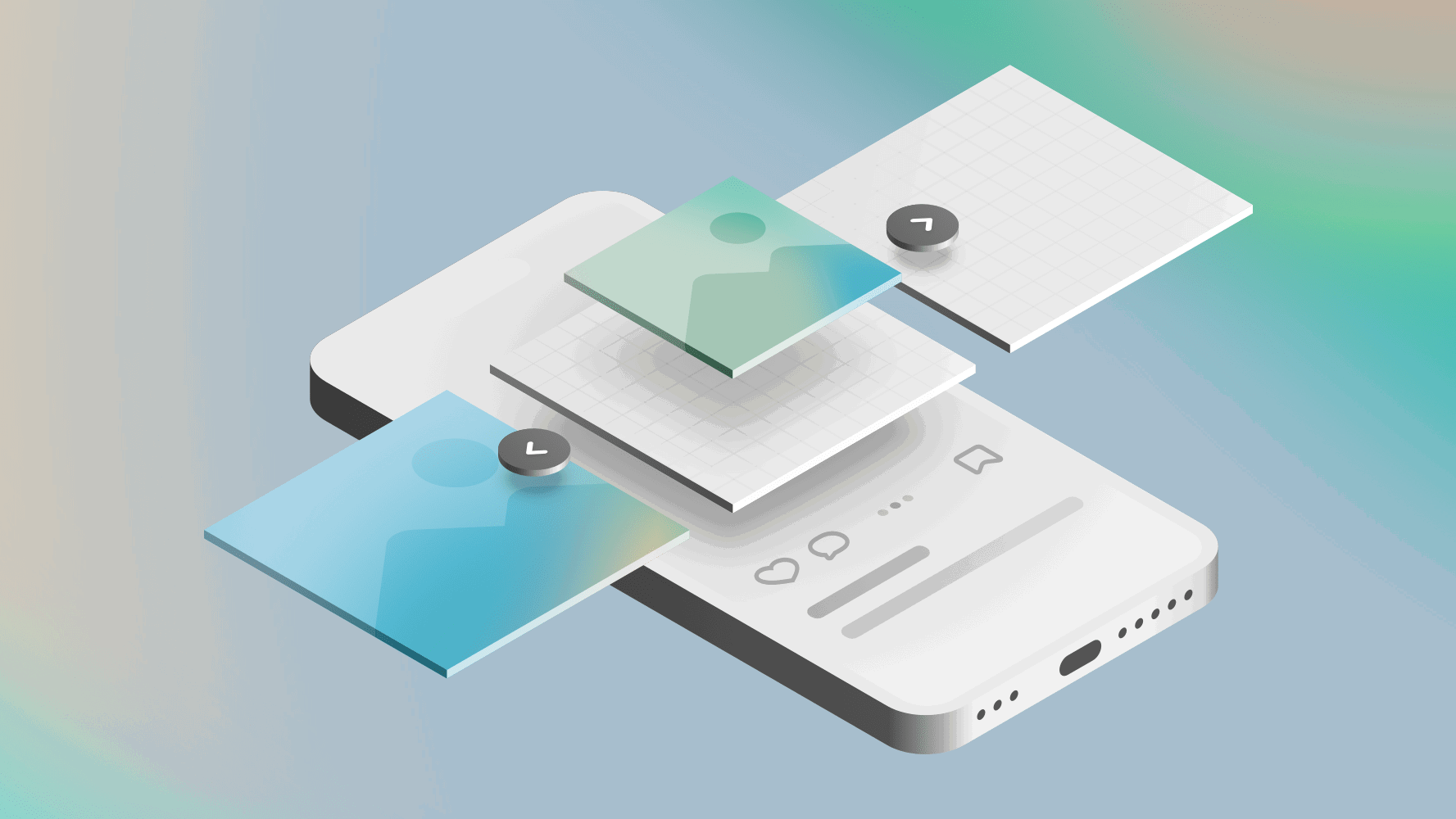 illustration made in Sketch of Instagram carousel posts